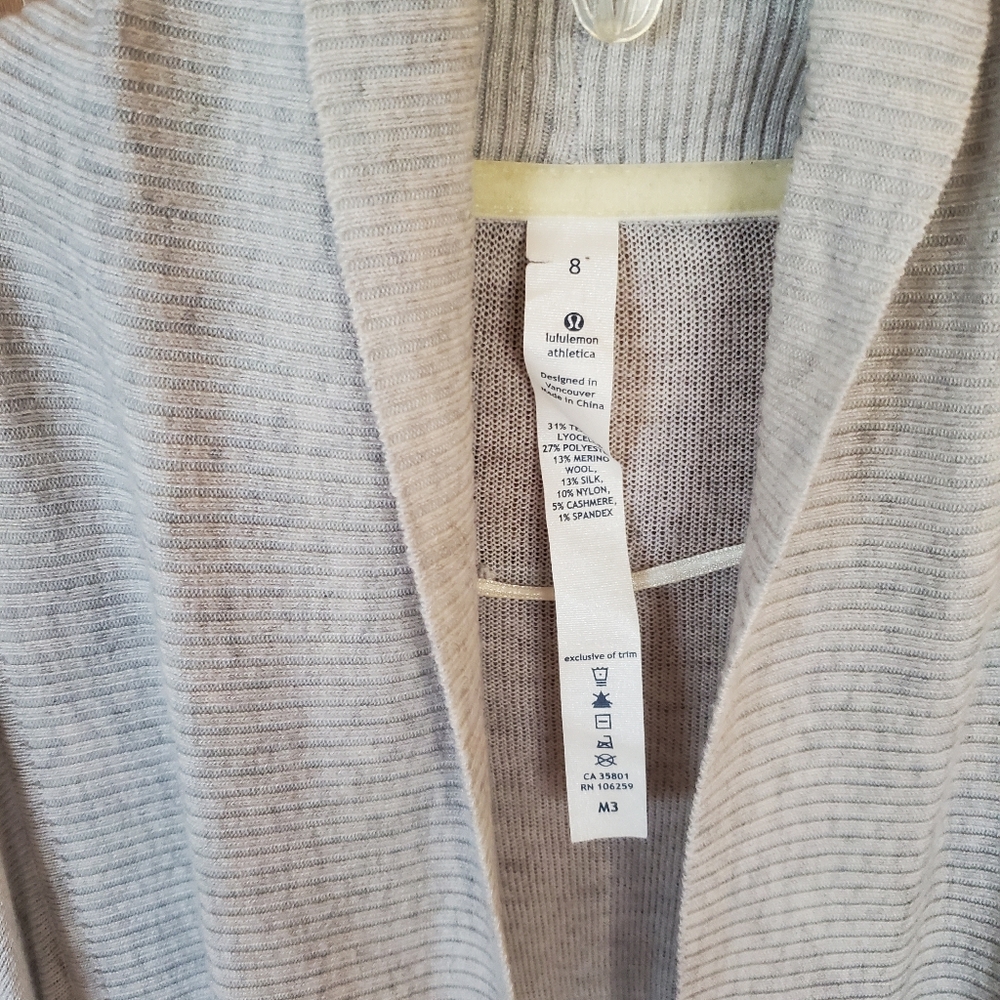 Lululemon Gray Open Sweater Wrap - Picture 2 of 5